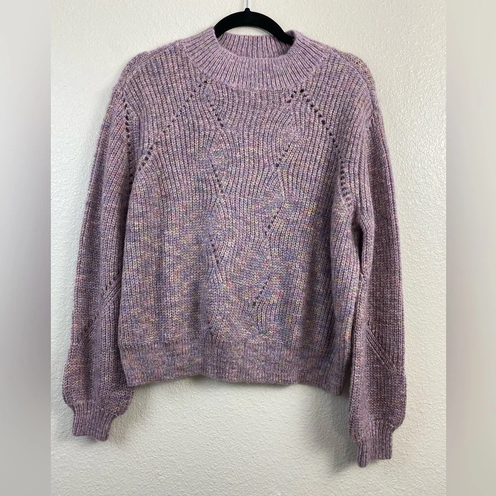 Tularosa Chunky Knit Purple sweater Women’s XS Balloon Sleeve Fall‎ Winter Boho